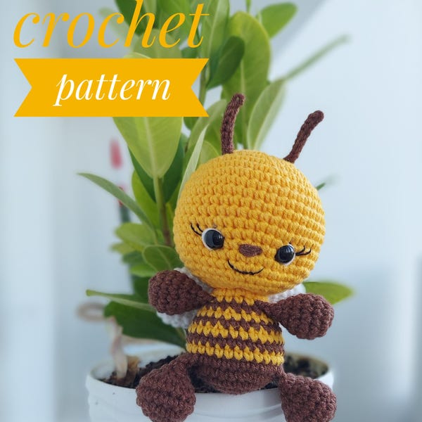 Modèle pour bébé abeille au crochet, couture basse, PDF en anglais, jolie abeille en peluche, décoration printanière, cadeau fait main, description détaillée avec photos, facile à suivre