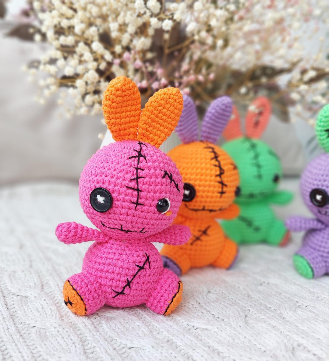 Crochet Voodoo Bunny, Creepy Stuffed Toy, Cute Amigurumi Monster Doll ...