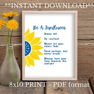 Be sunflower , blue and yellow colours of Ukrainian flag, Ukrainian art, I love Ukraine, Ukrainian sellers, instant download media file