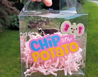 Chip and Potato Party Favor: Clear Gable Goody Box