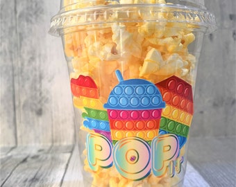 Pop It Popcorn Cup/Pop It Cup Favor/Pop it Decoration/Pop It Birthday Party/Pop It Disposable Cup/Pop It Drinking Cup/Pop It Party Supplies