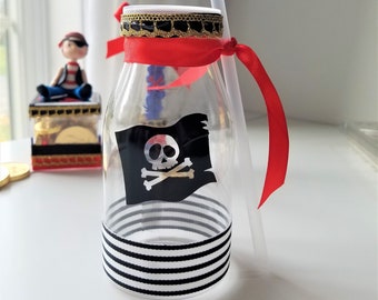 Pirate Party Water Bottle with Straw: Party Favor Goody Bag