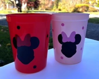 Vasos de estadio de 16 oz de Minnie y Mickey.
