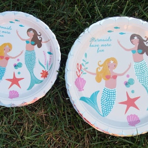 Mermaid Tableware/Mermaid Birthday Decoration/Mermaid Party Supply/Mermaid Table Setting/Under the sea Tableware/Fish Tail Plates/Mermaid