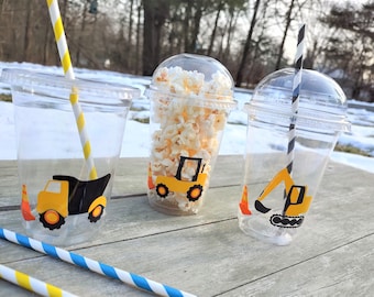 Construction Party Cups: 12oz Birthday Favor Goody Bag