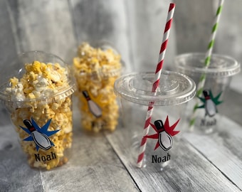Bowling Party Cups: Personalized Bowling Birthday Favors
