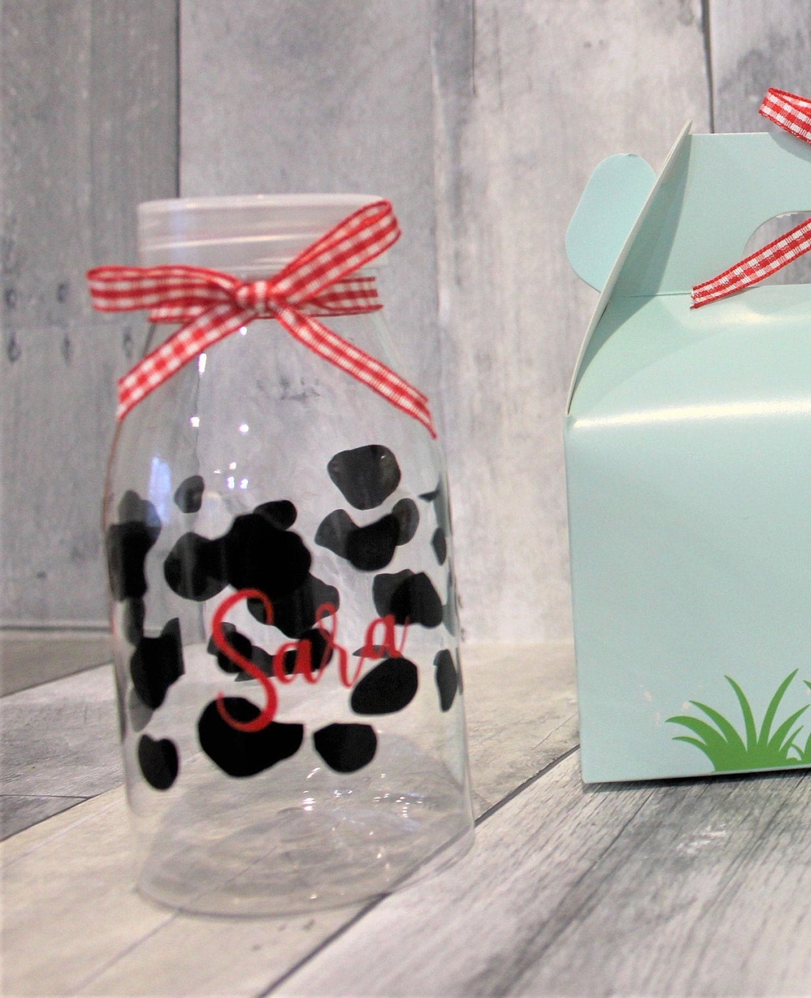 Cow Print Water Bottle / Cow Milk Bottle / Cow Birthday Etsy