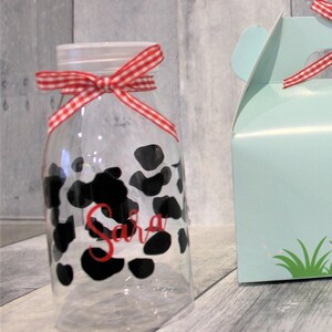 Cow Print Water Bottle / Cow Milk Bottle / Cow Birthday Decoration / image 5