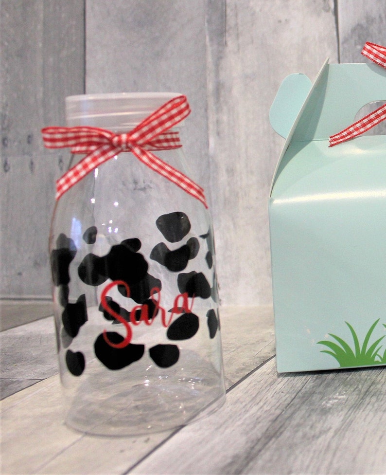 Cow Print Water Bottle / Cow Milk Bottle / Cow Birthday Decoration / image 5