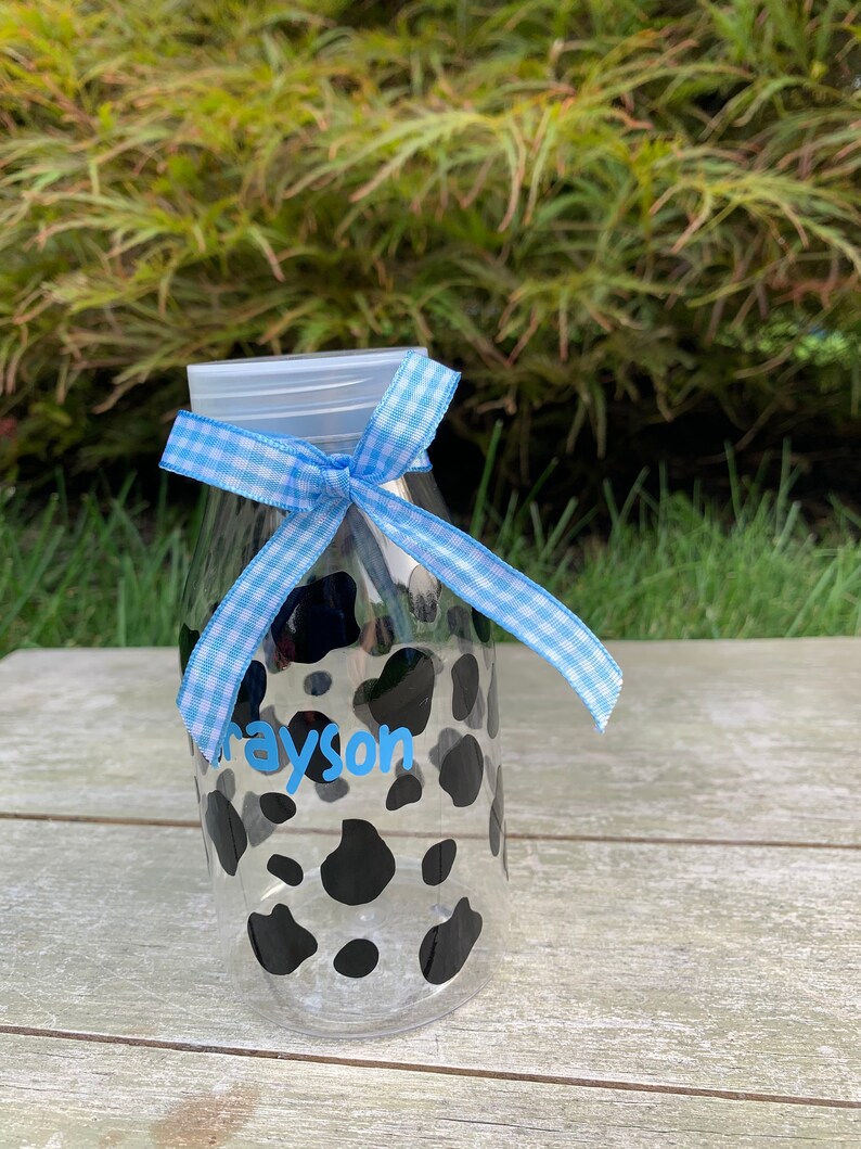 Cow Print Water Bottle / Cow Milk Bottle / Cow Birthday Etsy