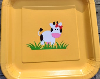 Animal Farm Paper Plates: Barnyard Birthday Party Tableware (7 Units)