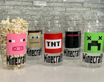 Minecraft Birthday 16 oz Party Cups - Gamer Party Favors