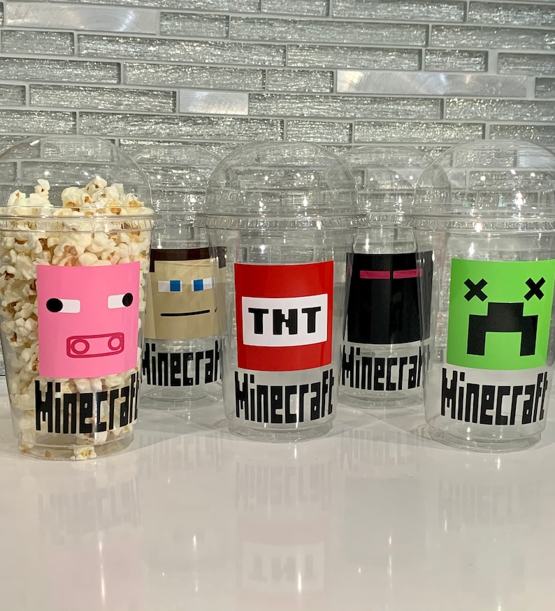 Minecraft Popcorn Cup/minecraft Birthday Party/gamer Birthday/minecraft