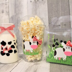 Cow Print Water Bottle / Cow Milk Bottle / Cow Birthday Decoration / image 2