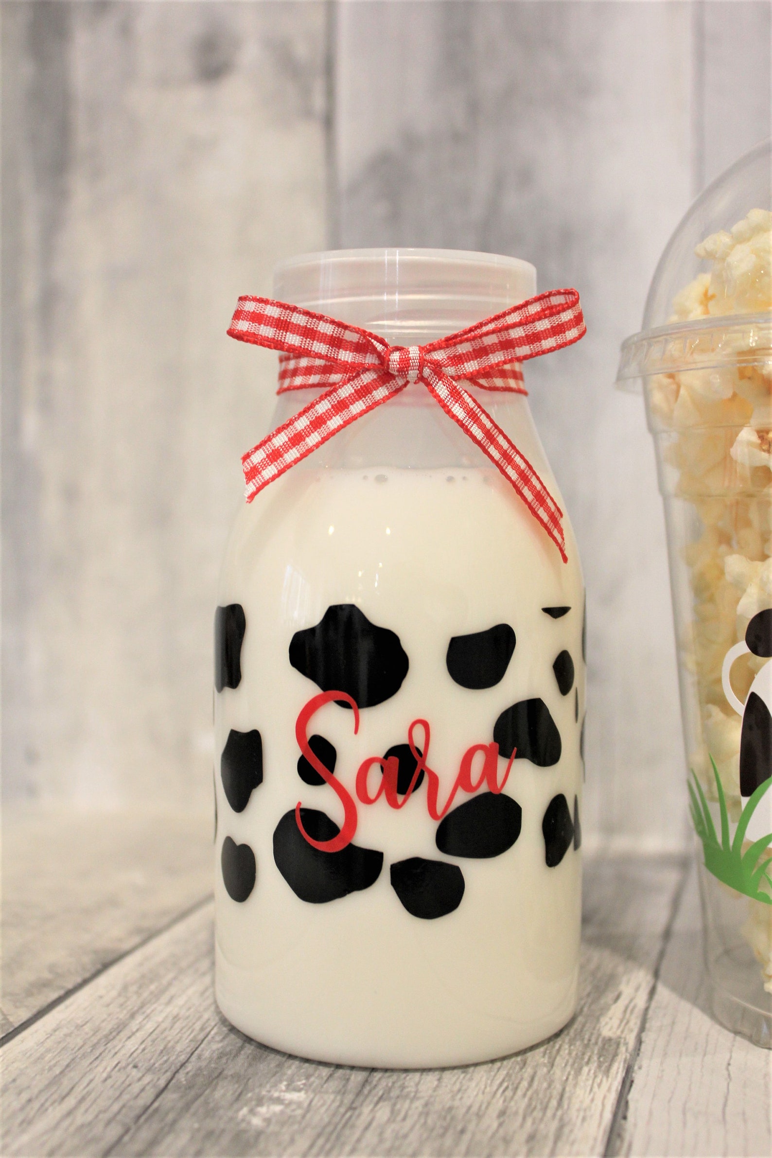 Cow Print Water Bottle / Cow Milk Bottle / Cow Birthday Etsy