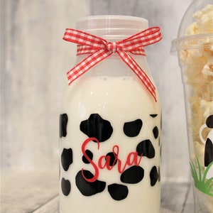 Cow Print Water Bottle / Cow Milk Bottle / Cow Birthday Decoration /