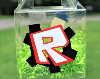 R Clear Party Favor Gable Box / Gamer Party Favor/ Video game Birthday Decoration/R Table Setting/Girl R Party/R Goody Bag
