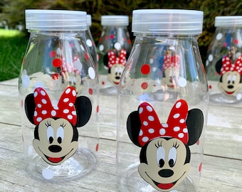 Handmade Mickey Minnie Mouse Party Water Bottle: 11 oz