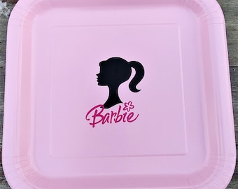 Doll party plates: Glamour birthday tableware (Set of 7)