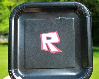 Roblox Birthday Party Plates: Initial R, Set of 7