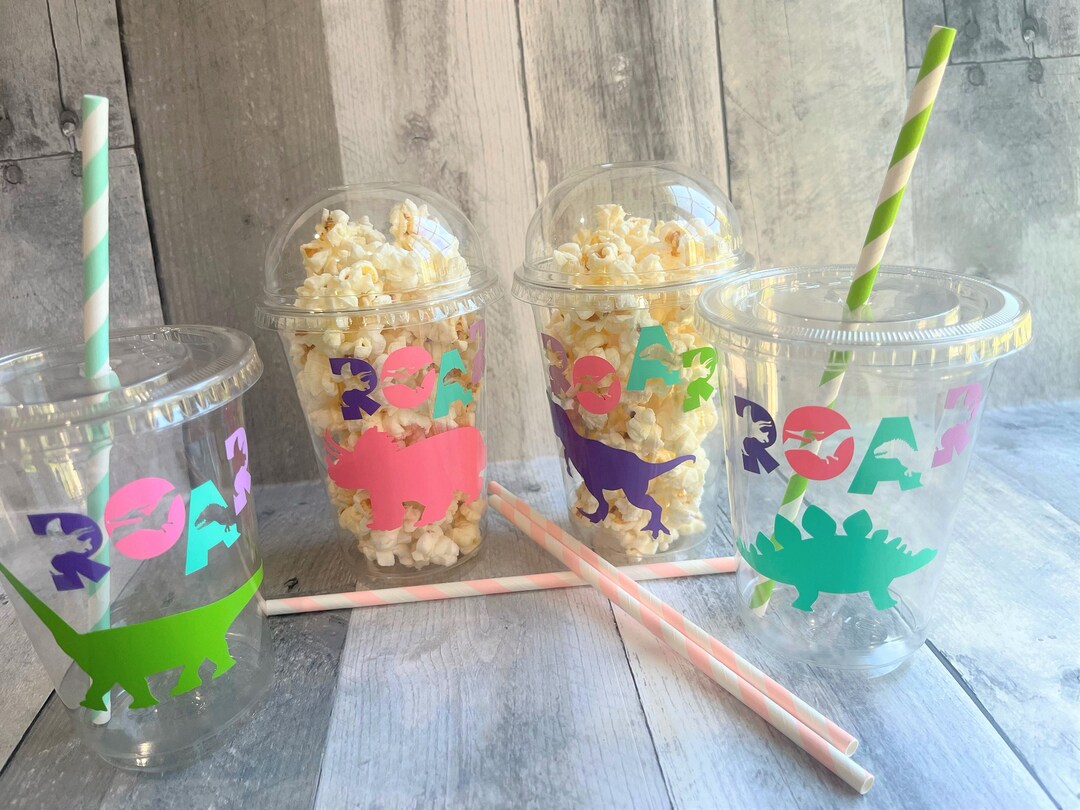 Girl Dinosaur Party Cups/dinosaur Popcorn Cups/dinosaur Girls Party