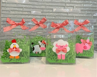 Handmade Farm Animal Gable Box: Barnyard Party Favor