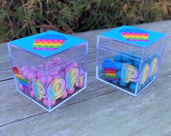 Pop It Birthday Party Favor: Acrylic Candy Container