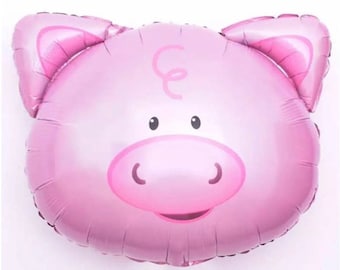 30" Pink Pig Balloon: Farm Birthday Party Decoration