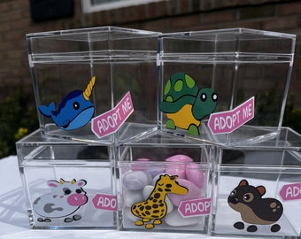 Adopt Animal Candy Container/Adopt Me Birthday Party Supplies/Adopt Me Gamer Birthday Party/Adopt Me Animals Goody Bags/Adopt Me Treat Bag