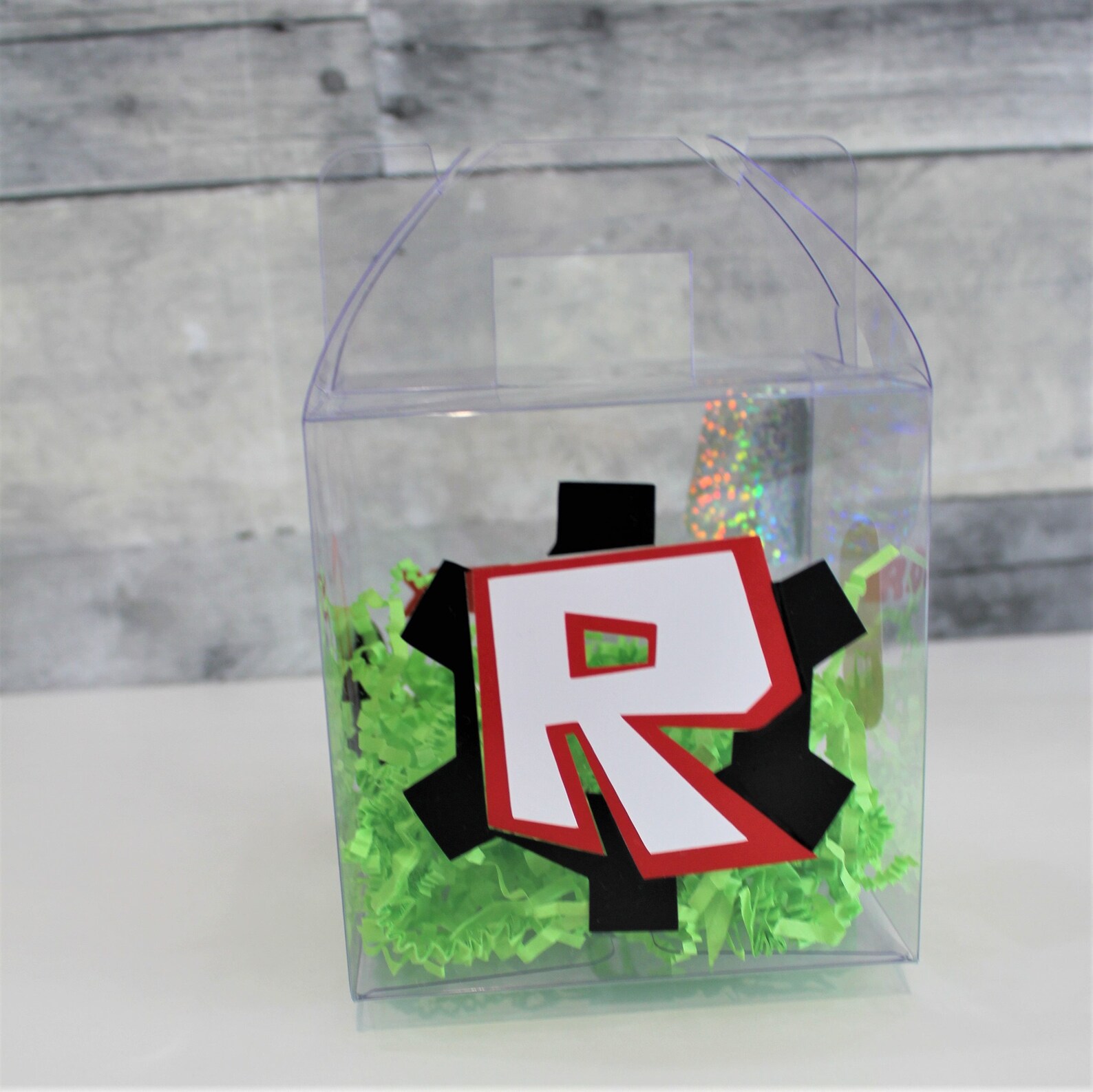 Roblox Clear Party Favor Gable Box / Roblox Party Favor/Roblox Etsy