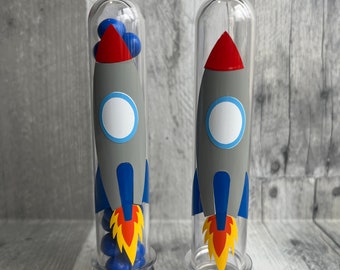 Handmade Rocket Gumball Tube: Outer Space Party Favor
