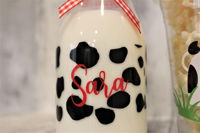 Cow Print Water Bottle / Cow Milk Bottle / Cow Birthday Decoration / image 6