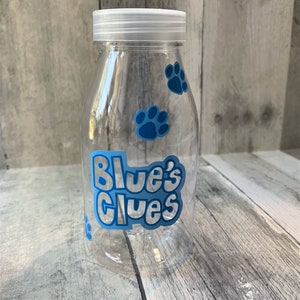 Blue&#39;s Juice Bottle/Blue&#39;s 11oz. Plastic Bottle with straw/Blue&#39;s Table decor/Blue&#39;s  Party Favor/Blue&#39;s
