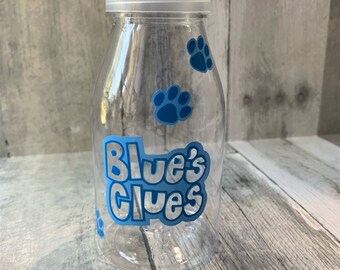 Blue's Clues Party Favor: 11oz Plastic Juice Bottle with Straw