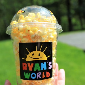 Ryan Popcorn Cup / Ryan Birthday Party / Ryan Goody Bag / Ryan Party / Ryan Party Supplies / Ryan Table Decoration /
