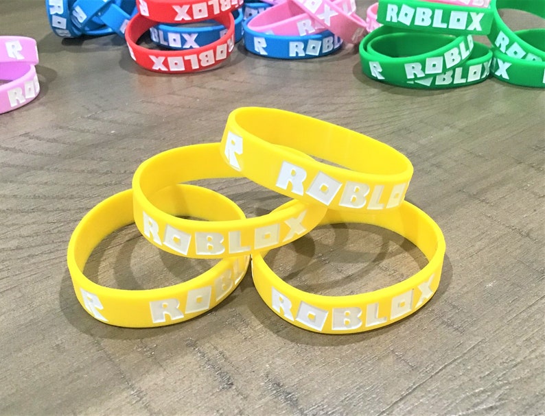 Roblox Birthday Party Bracelets Set Of 10 Paper Party Supplies Party Favors Games - wristband with words roblox