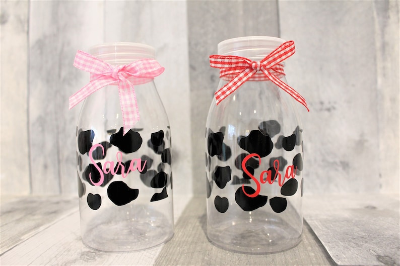 Cow Print Water Bottle / Cow Milk Bottle / Cow Birthday Decoration / image 3