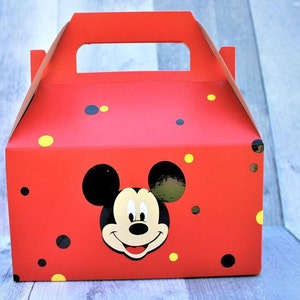 Mickey and Minnie Mouse Paper Gable Box / Minnie Mouse Birthday / Minnie Mouse Party Favor / Minnie Mouse Party Supply / Minnie Mouse Gable