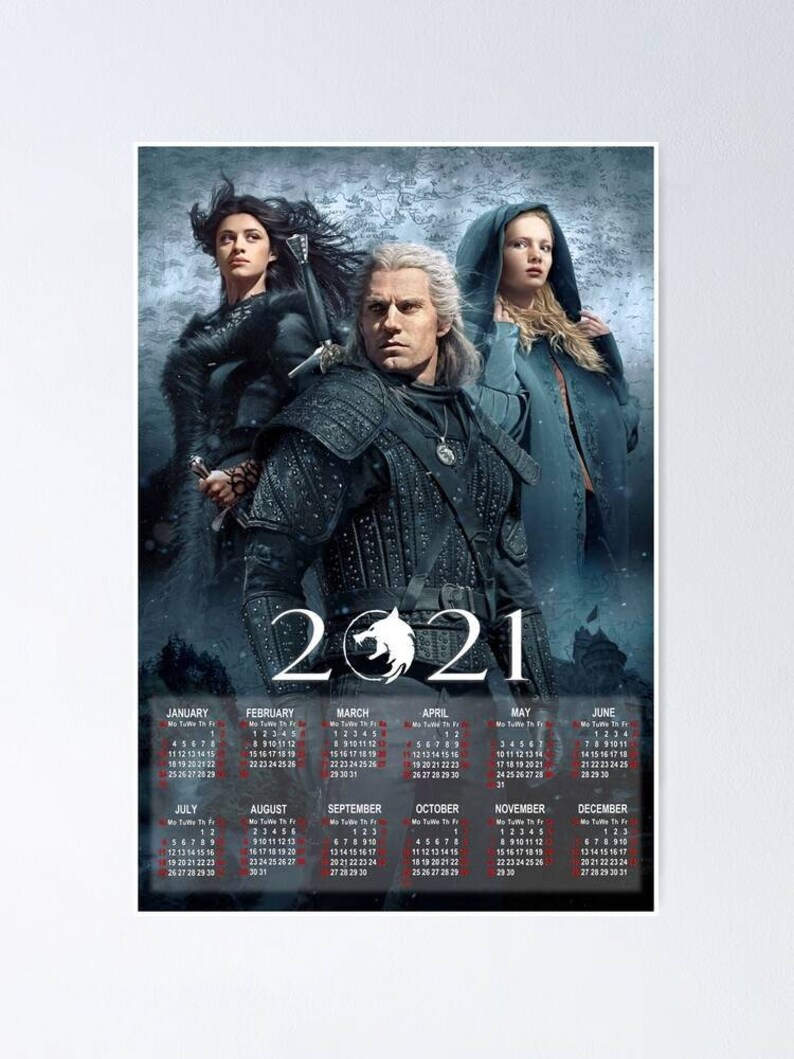 Calendar 2021 The witcher series Netflix photo print wall Etsy