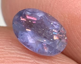 Ovale bloeddoorlopen zonnesteen, 0,70 karaat gefacetteerde edelsteen (7 x 5 mm)