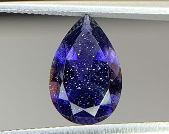 Natural Iolite Sunstone 9x6 Pear Shape   1.08 Carat Faceted Gemstone For Jewelry Making