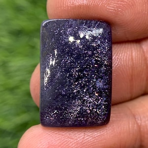 Natural Rare Multi Flakes Iolite Sunstone 22x15 MM Cushion Shape 15.80 Carat Cabochon Gemstone For Jewelry Making