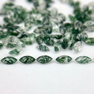 Natural Moss Agate 4x2 MM to 12x6 MM Marquise Shape Faceted Heart Chakra Moss Agate Loose Melee For Jewelry Making