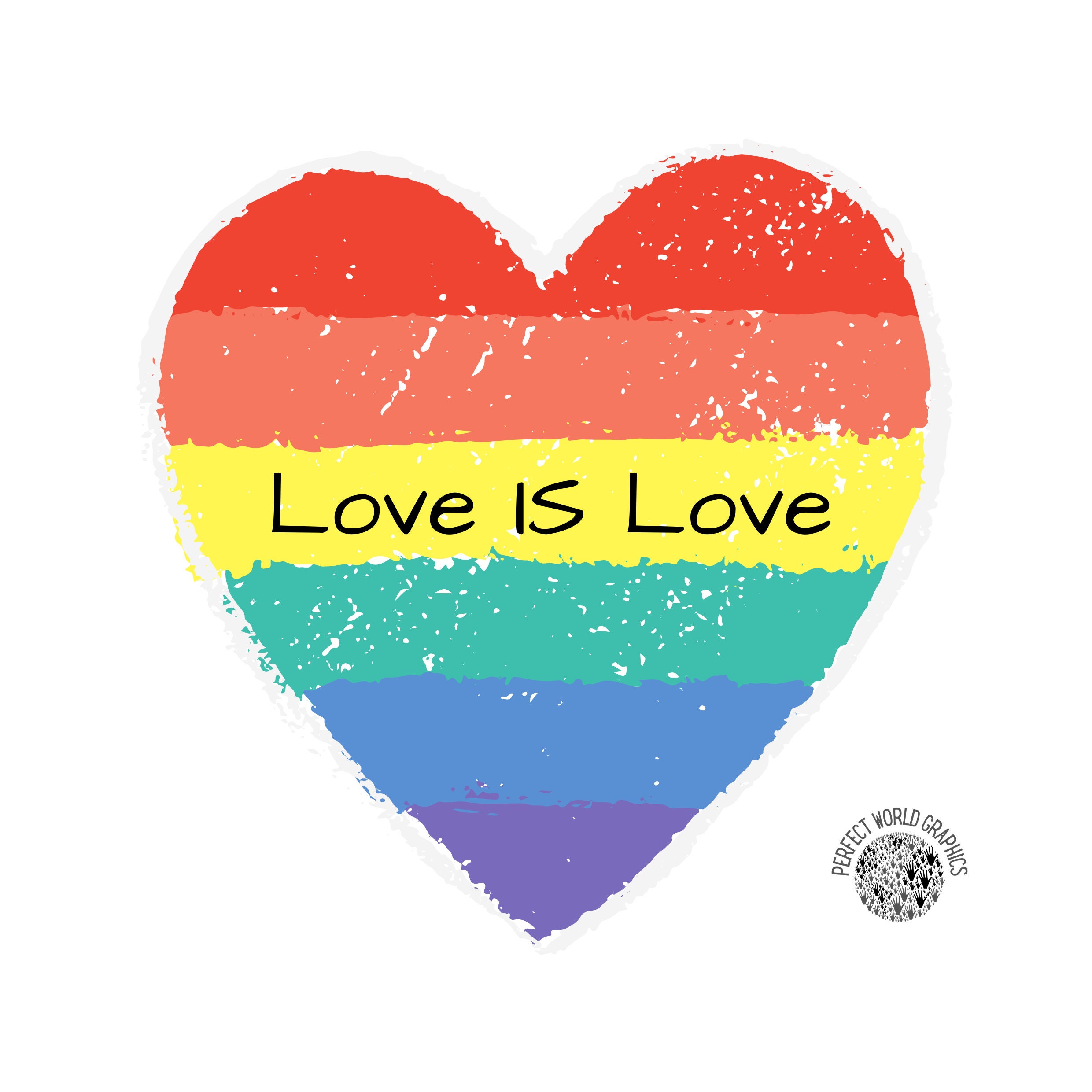 Love is Love Rainbow Heart SVG Download - Etsy