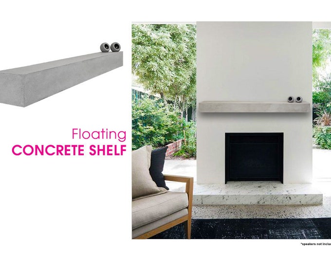 Concrete Floating Mantel Etsy