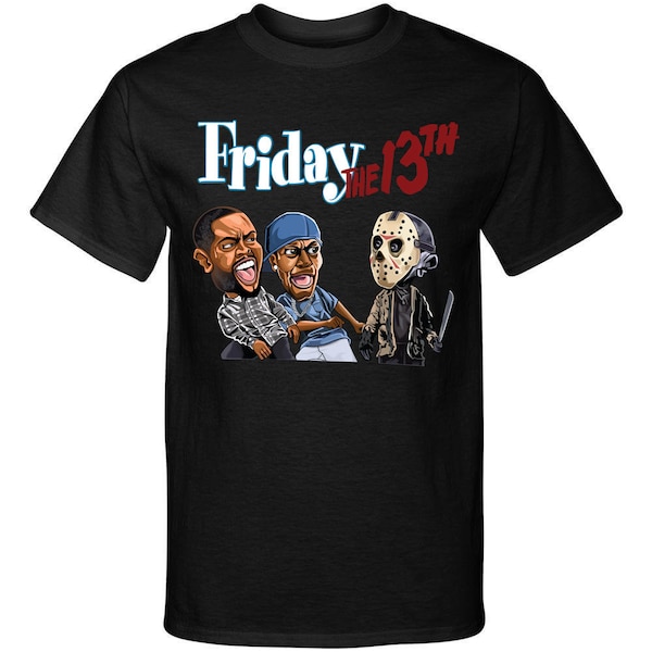 Friday Movie Halloween The 13th  Horror  Jason Deebo Killer Smokey Style Graphic Tee T-Shirt - Premium Ringspun Cotton