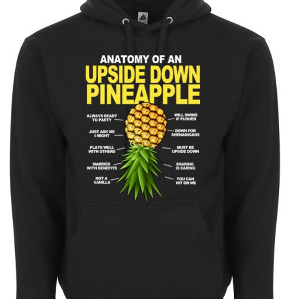 Anatomy of an Upside Down Pineapple Swingers Lifestyle Graphic Hoodie Sweater