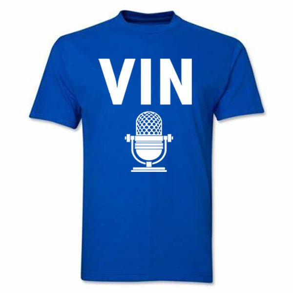 Vin Legend Hall of Famer Broadcaster Microphone Graphic Tee Shirt T-Shirt LA Premium Ringspun Shirt