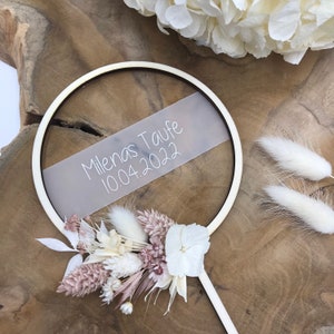 Cake Topper | personalized with dried flowers | Birthday | Baptism | Wedding | Gift | Cake Topper | Confirmation | My Gold Pieces