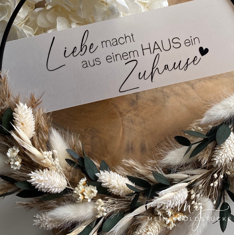 TÜRKRANZ Eukalyptus BOHO Trockenblumen Flower Hoop personalisiert Geschenk Hochzeit Geburtstag Kranz Bild 4